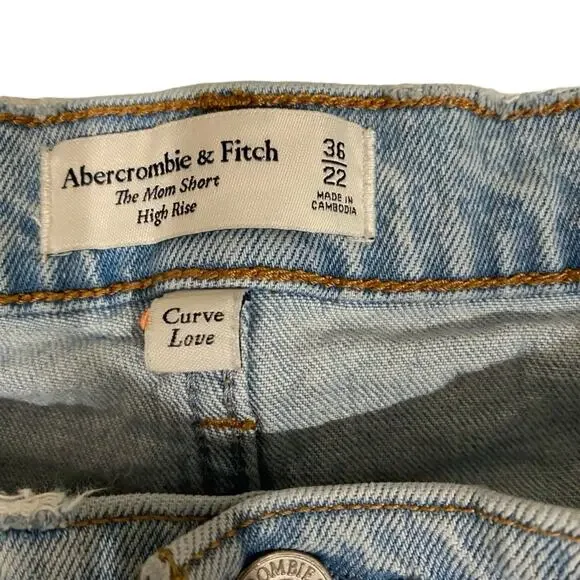 Abercrombie & Fitch Curve Love High Rise Mom Shorts Size 36 - Picture 3 of 13